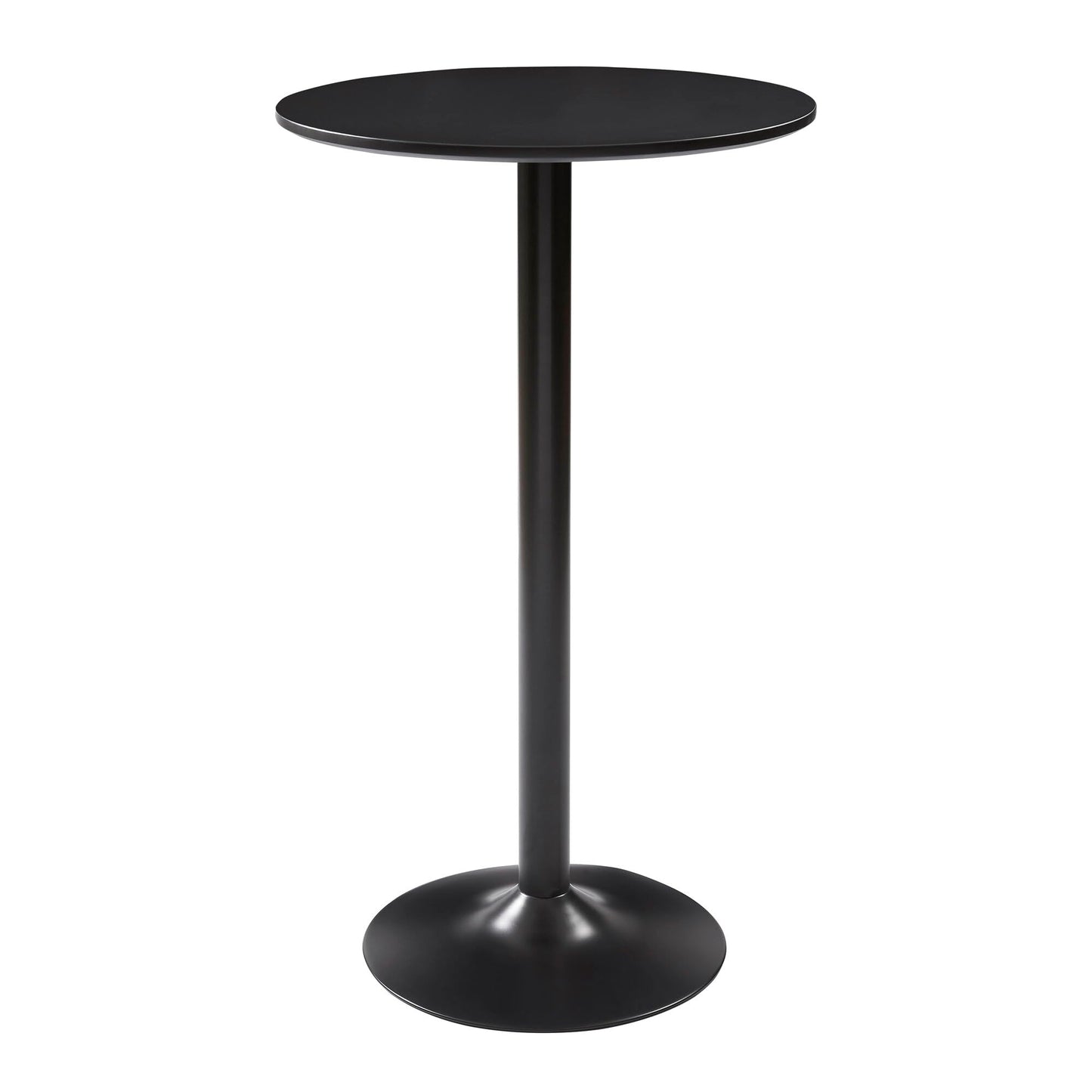 - Panana Black Round Bar Table | Counter Bistro Pub Table | 60CM Top 104CM Height -
