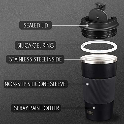 - HASAGEI Travel Mug | Insulated Coffee Cup with Leakproof Lid | Vacuum Insulation Stainless Steel Bottle -