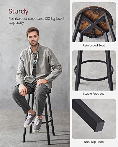 - VASAGLE Bar Stools, Set of 2 Tall Bar Stools -