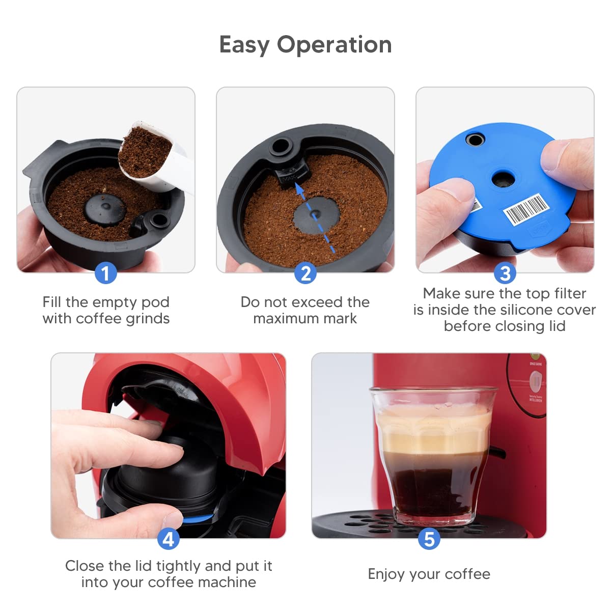 - Tassimo Refillable Pods | Reusable Coffee Pods for Tassimo Bosch Coffee Maker -