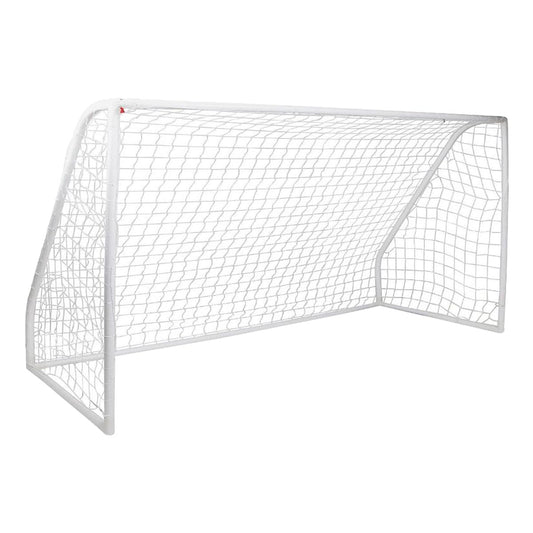 Charles Bentley Kids Junior 8ftx4ft Plastic Portable White Football Goal Inc. Net