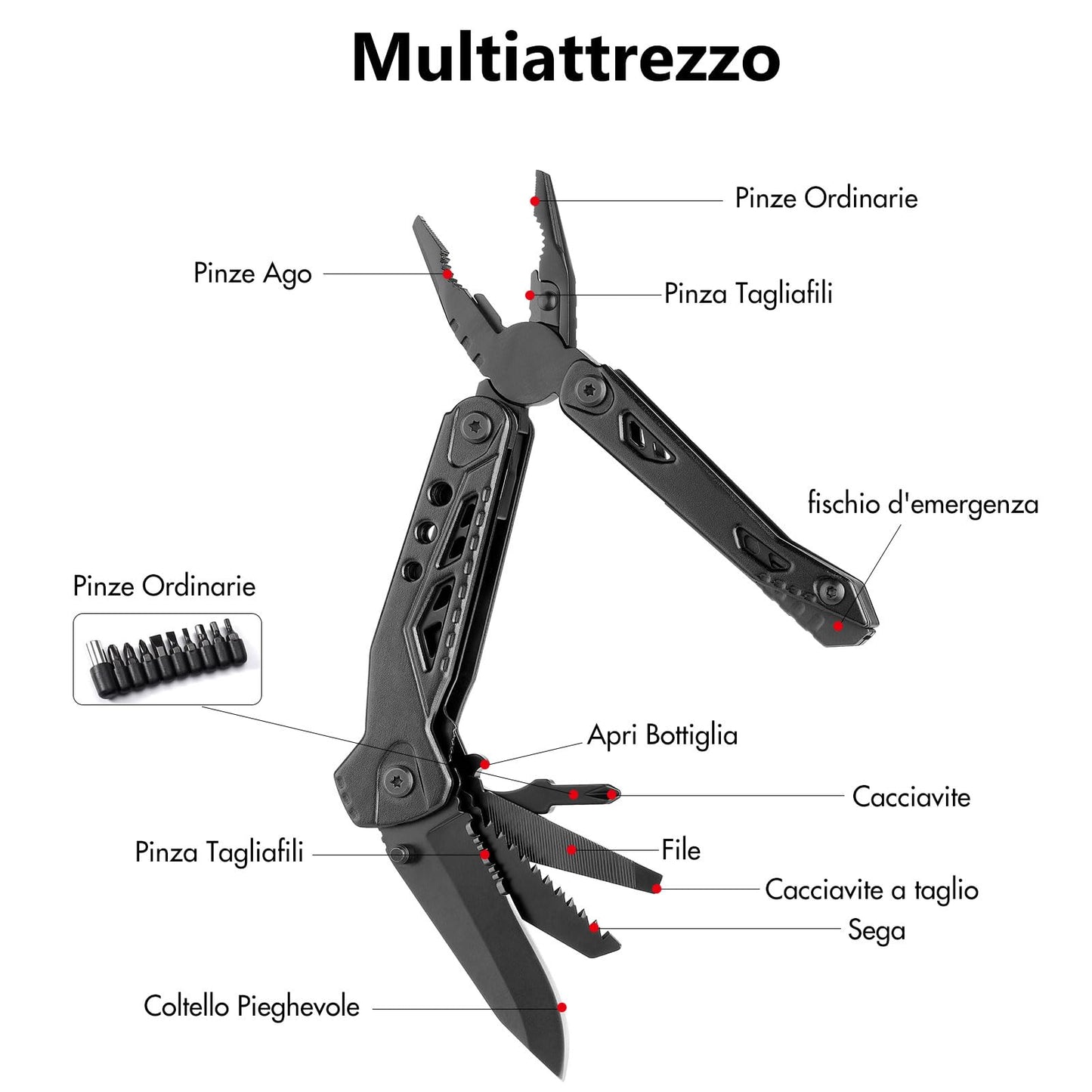 - HALO FORGE 13 in 1 Camping Multi Tool | Premium Stainless Steel Folding Gadgets | Survival Fishing EDC Pocket Small Utility Kit -