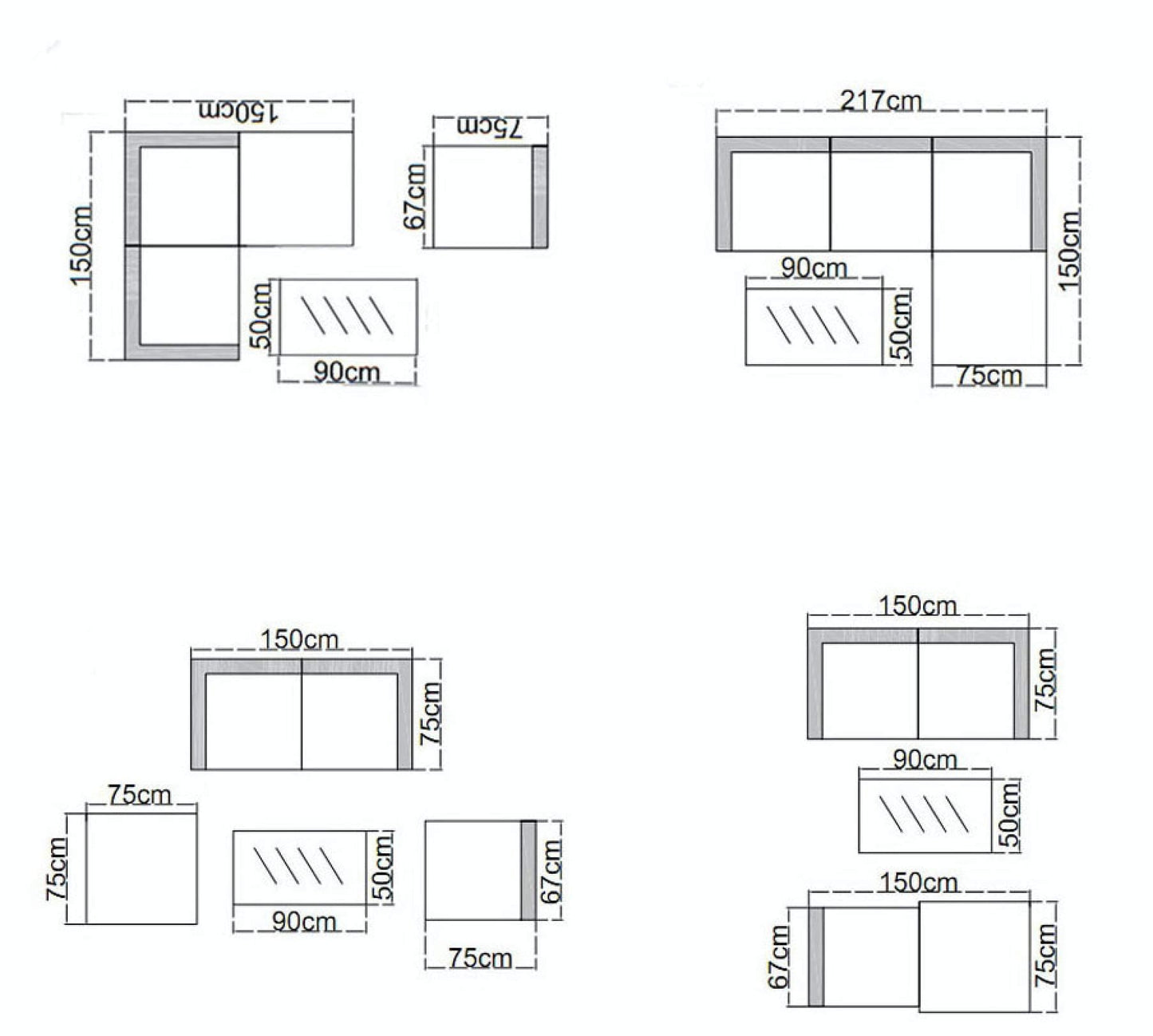 - EVRE California Grey Outdoor Rattan Garden Furniture | Conversation Set with Handwoven PE Wicker Sectional Sofa -