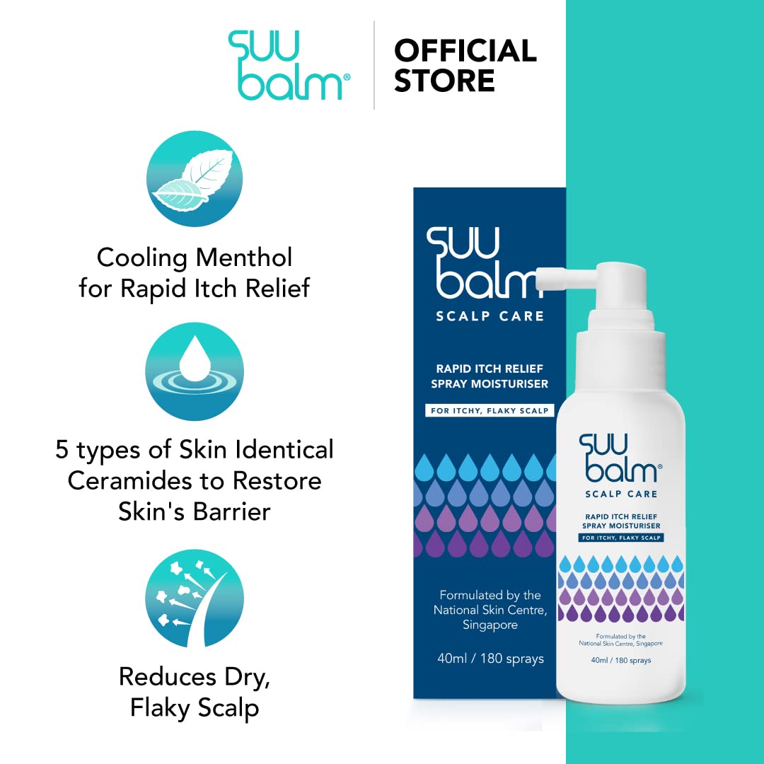 - Suu Balm | Scalp Care Rapid Itch Relief Spray Moisturiser | For Dry, Itchy, Flaky Scalp | 40ml -