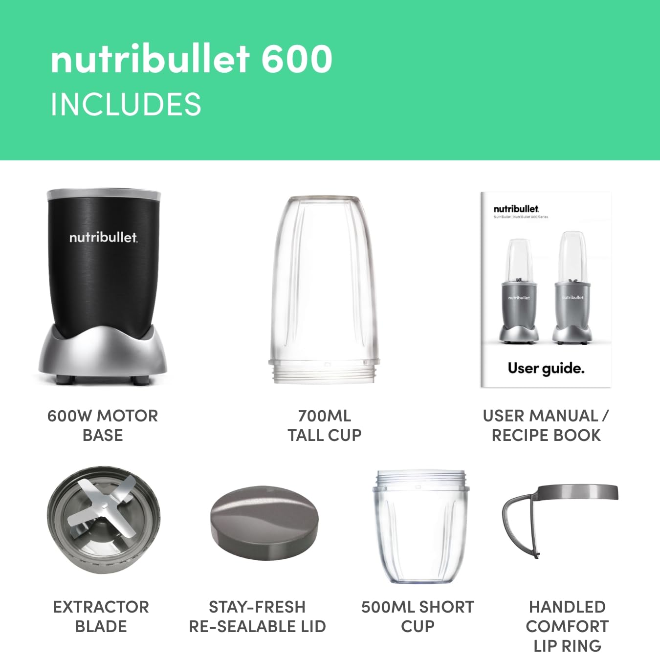 - Nutribullet Blender 600 Series - Powerful 20,000 RPM Extractor Blends Frozen Fruit, Nuts & Ice -
