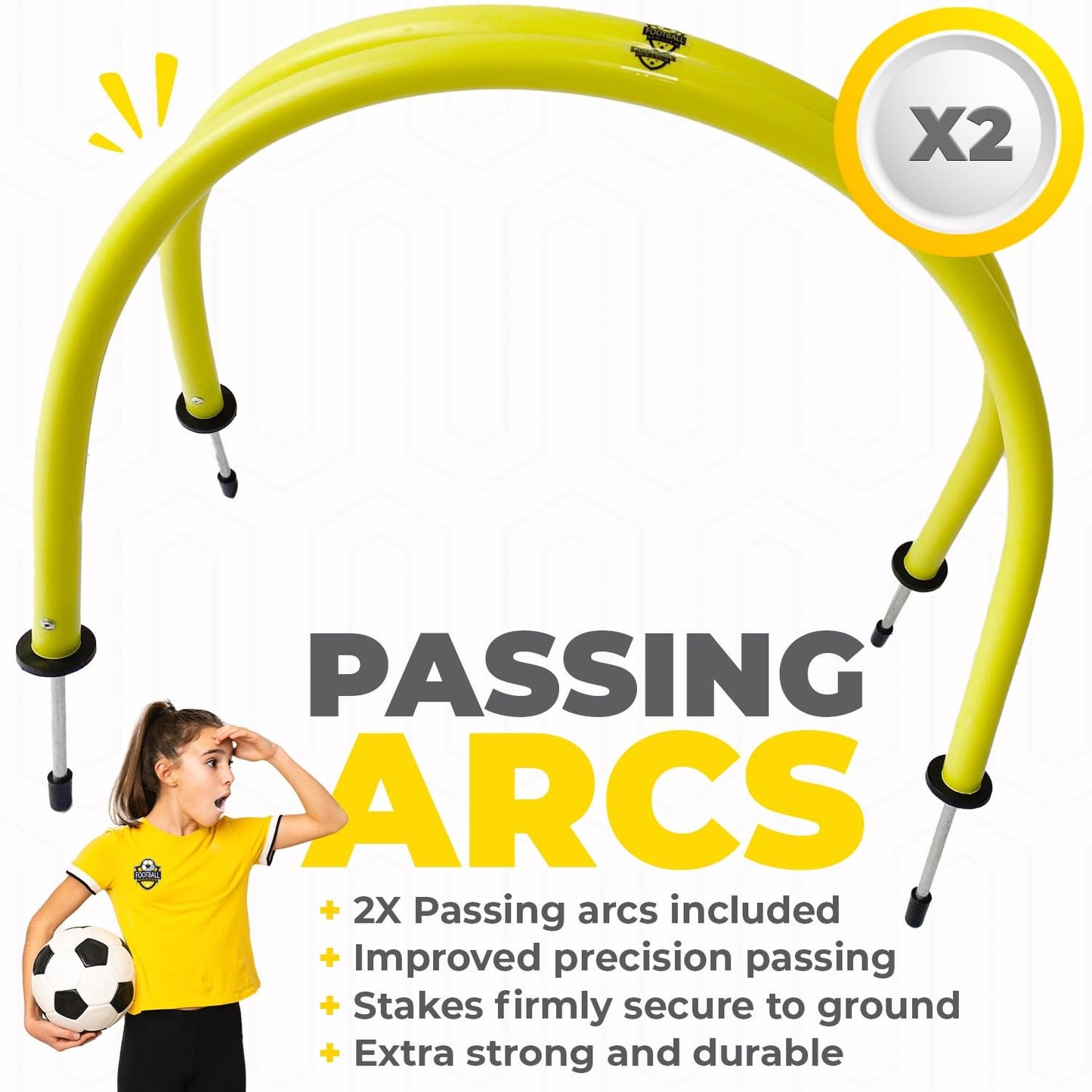 - Football Master ™ | Pop Up Goal Nets & Training Equipment | Includes 2 X Pop Up Goals 2 x Football Passing Arcs 10 X Training Cones -