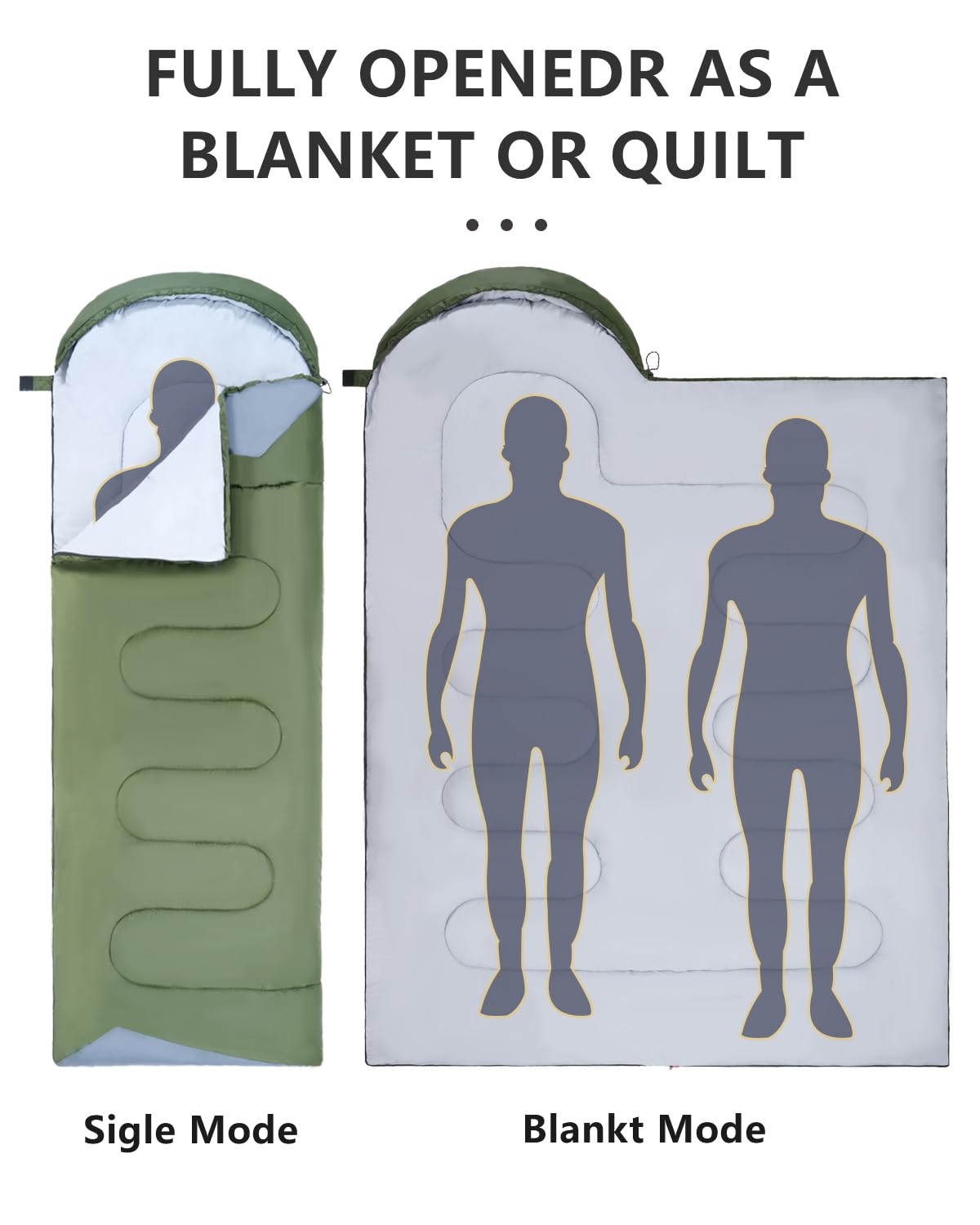 - JEAOUIA Sleeping Bags for Adults | Cold Weather Winter Compact Backpack Sleeping Bag | Carry Bag -
