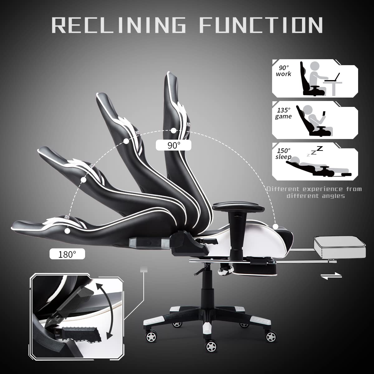 - NOKAXUS Gaming Chair | Large Size | High-back | Ergonomic Racing Seat -