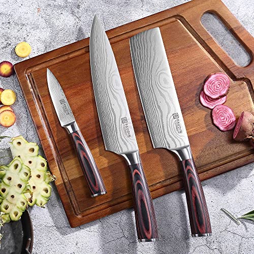 - PAUDIN Chef Knife Set of 3 | Sharp Knife Set |  High Carbon Stainless Steel Japanese Knife Set -