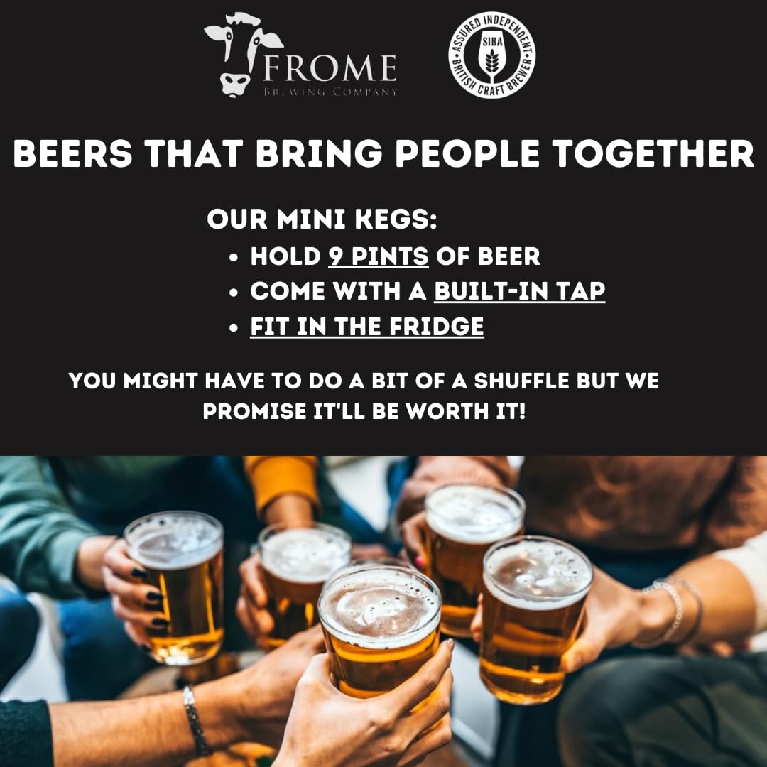 - Frome Brewing 5l Craft Beer Mini Keg I Gulp English IPA (4.8%) I Premium British Draft Beer Dispenser -
