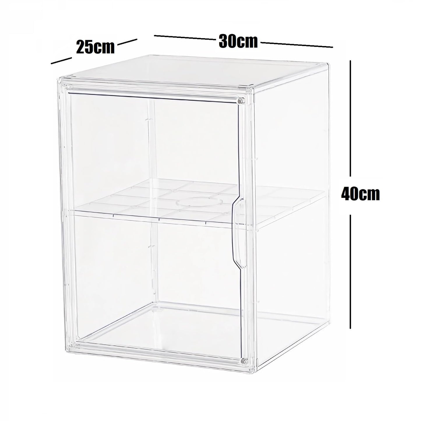 Dasellfa Display Case, Plexiglass Box, Acrylic Display Case, Collector's Display Case with Door, for Mini Figures, Small Figures, Action Figures, Toy, Model Cars, Collectible Figures (30 x 25 x 40 cm)