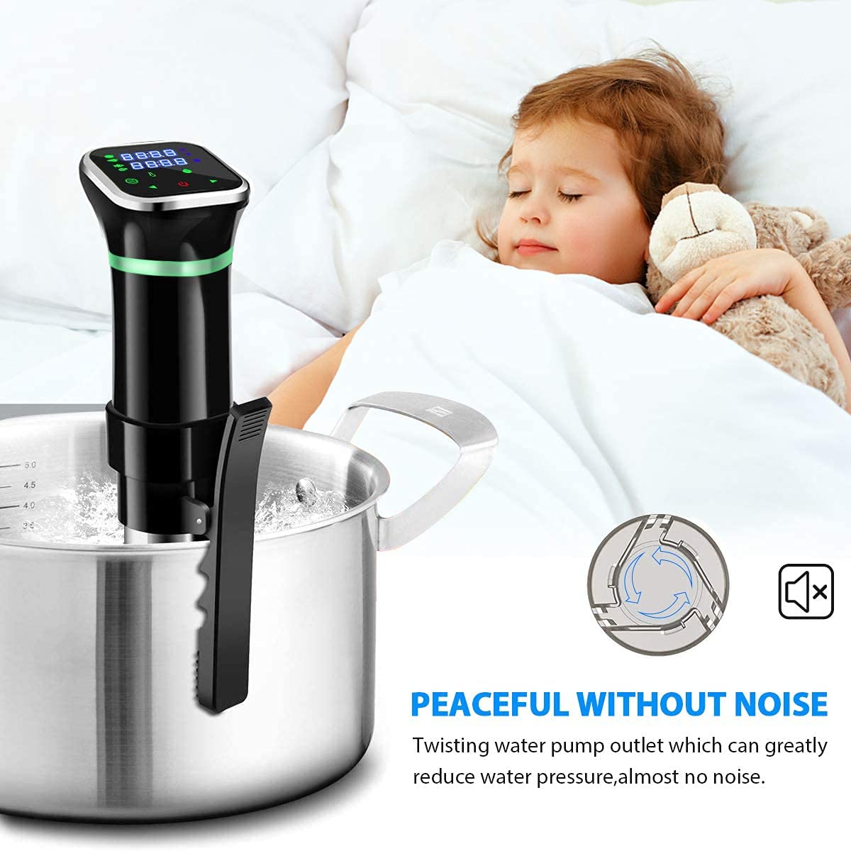 - KEAWEO | 1100W Sous Vide Cooker | Accurate Temperature Time Control & Menu Function Stainless Steel -