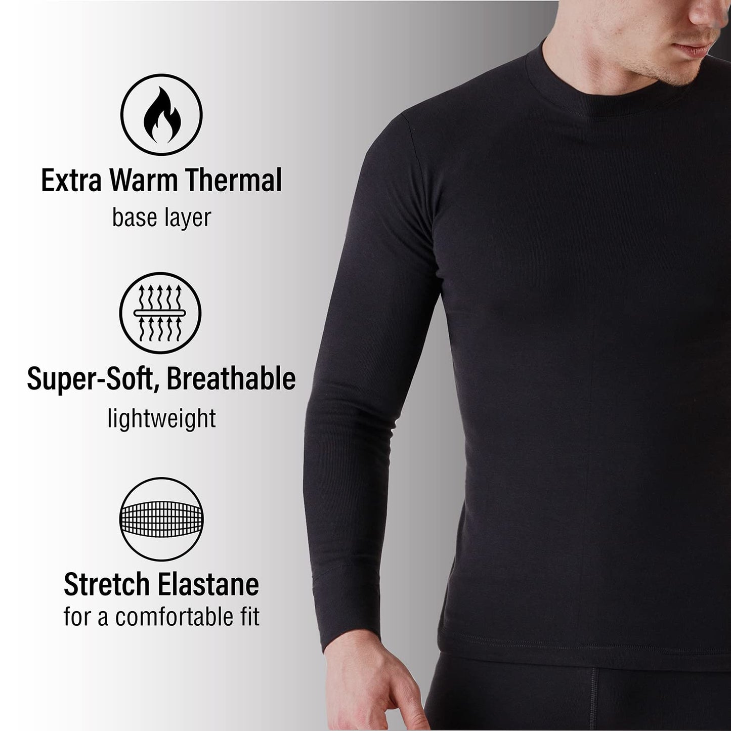 - Men's Thermal Underwear Set | Top Bottom Long Johns Warm Base layer -