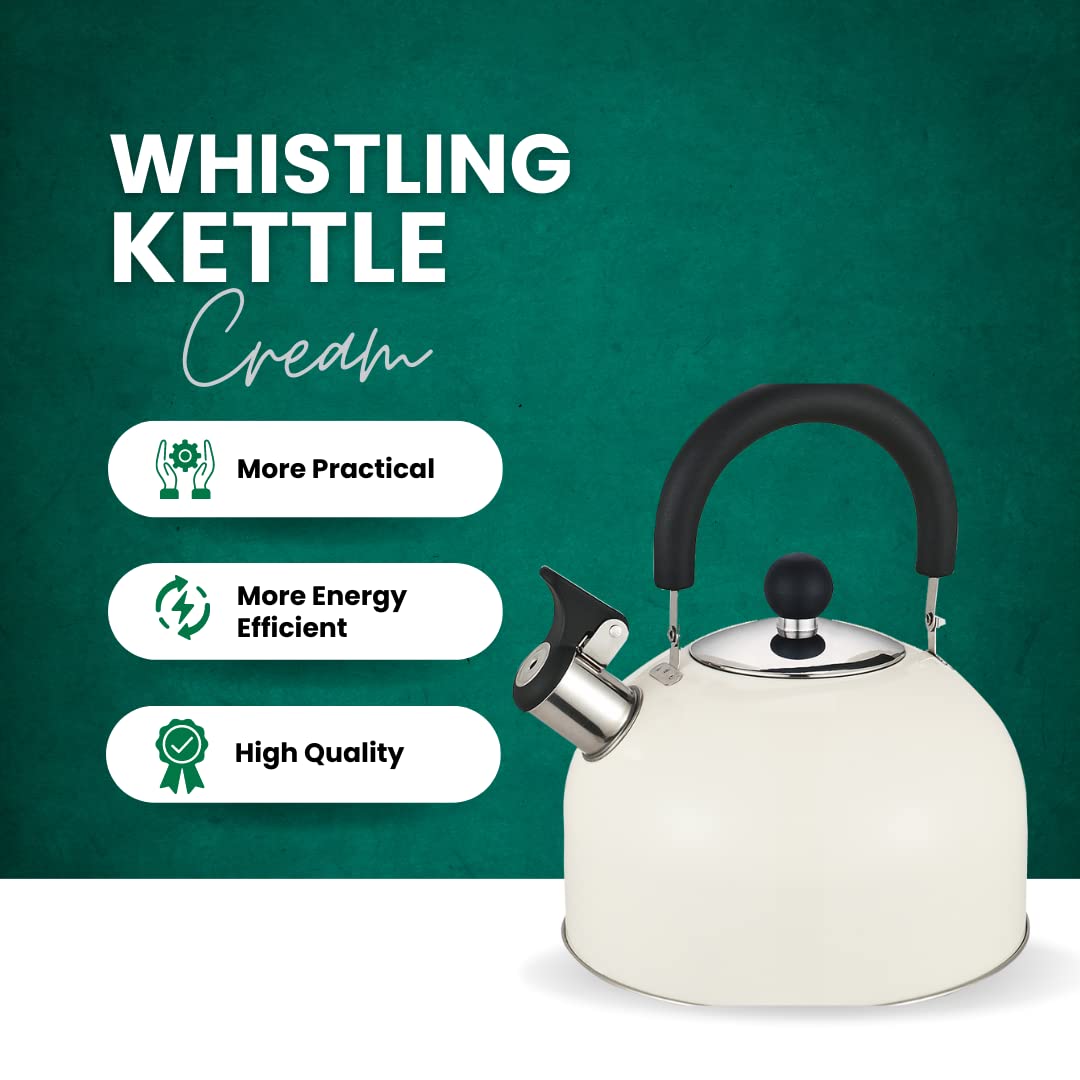 - Premium Stainless Steel Whistling Kettle | 10 Colors | Stove top | Non-Drip Pouring Spout -