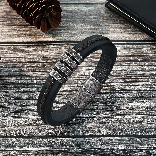 - Personalised Name Bracelets for Men | Infinity Leather Bracelet to My Man -