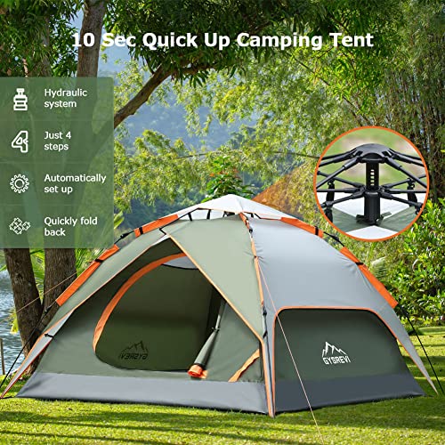- Gysrevi Camping Tent | 3 Man Instant Pop Up Tent | Waterproof -