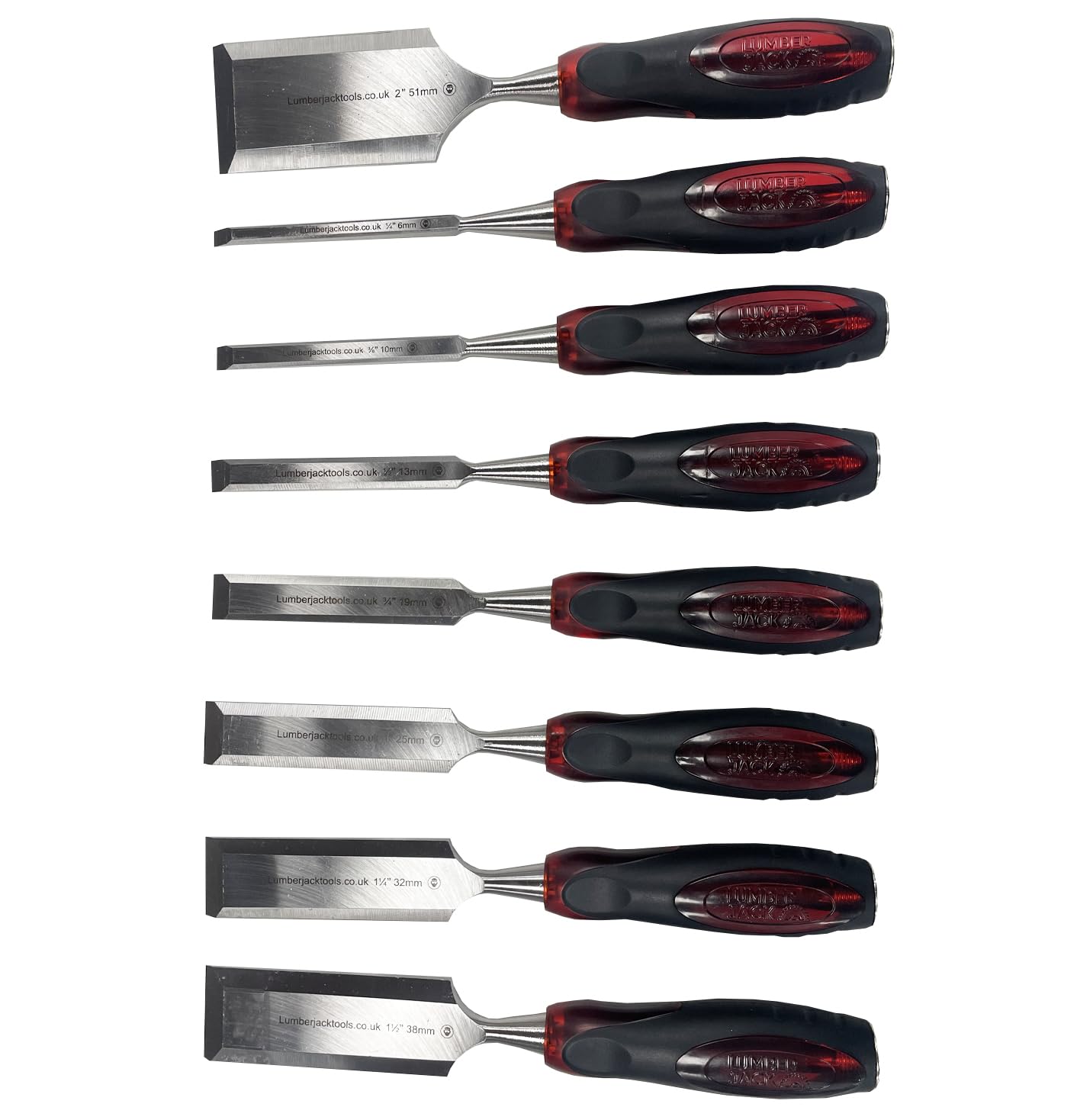 - LUMBER JACK 8 Piece Wood Chisel Set | Bevel Edge Woodworking Chisels -