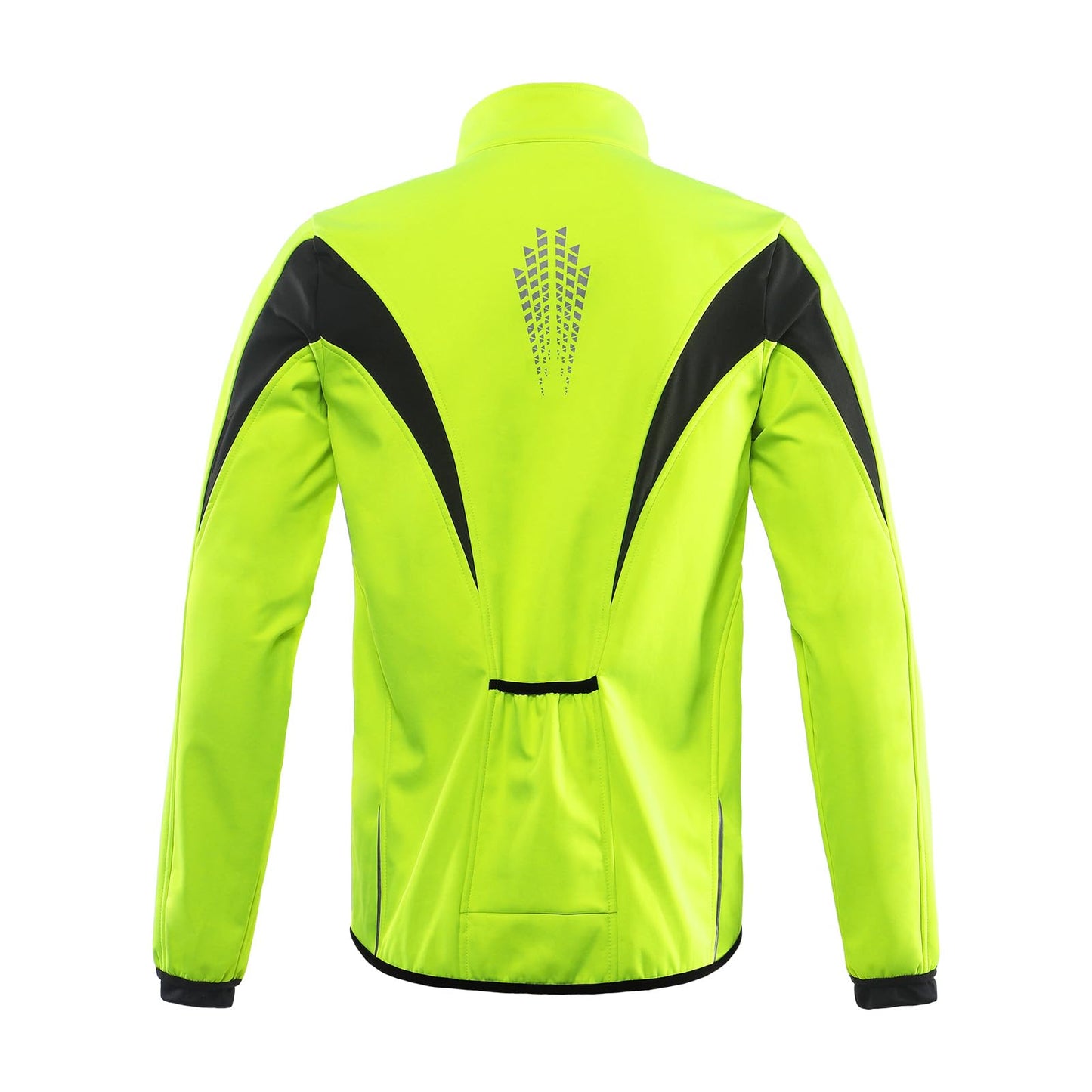 ARSUXEO Cycling Jacket Mens Waterproof Windproof Softshell Winter Thermal Breathable Bike Outerwear 15K Green Size Large