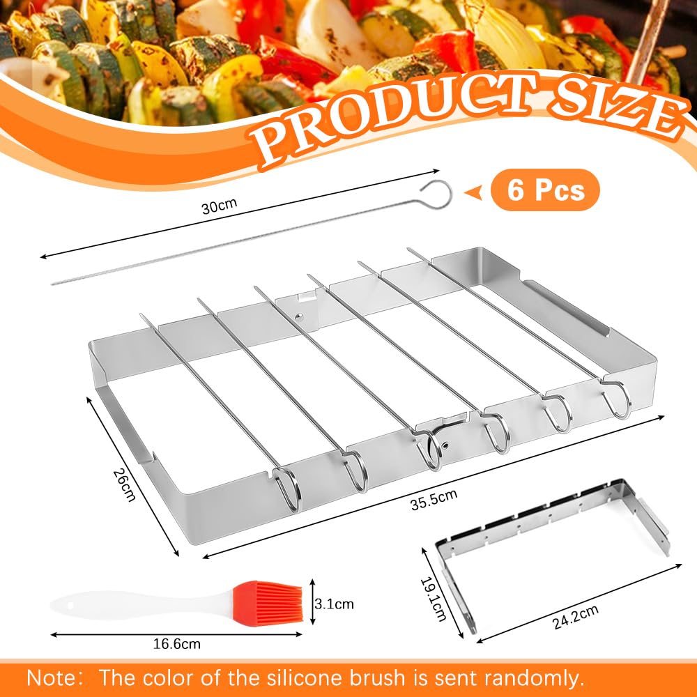 - KARBAG Barbecue Skewers & Rack Set | BBQ Kebab Rack With Oil Brushes -