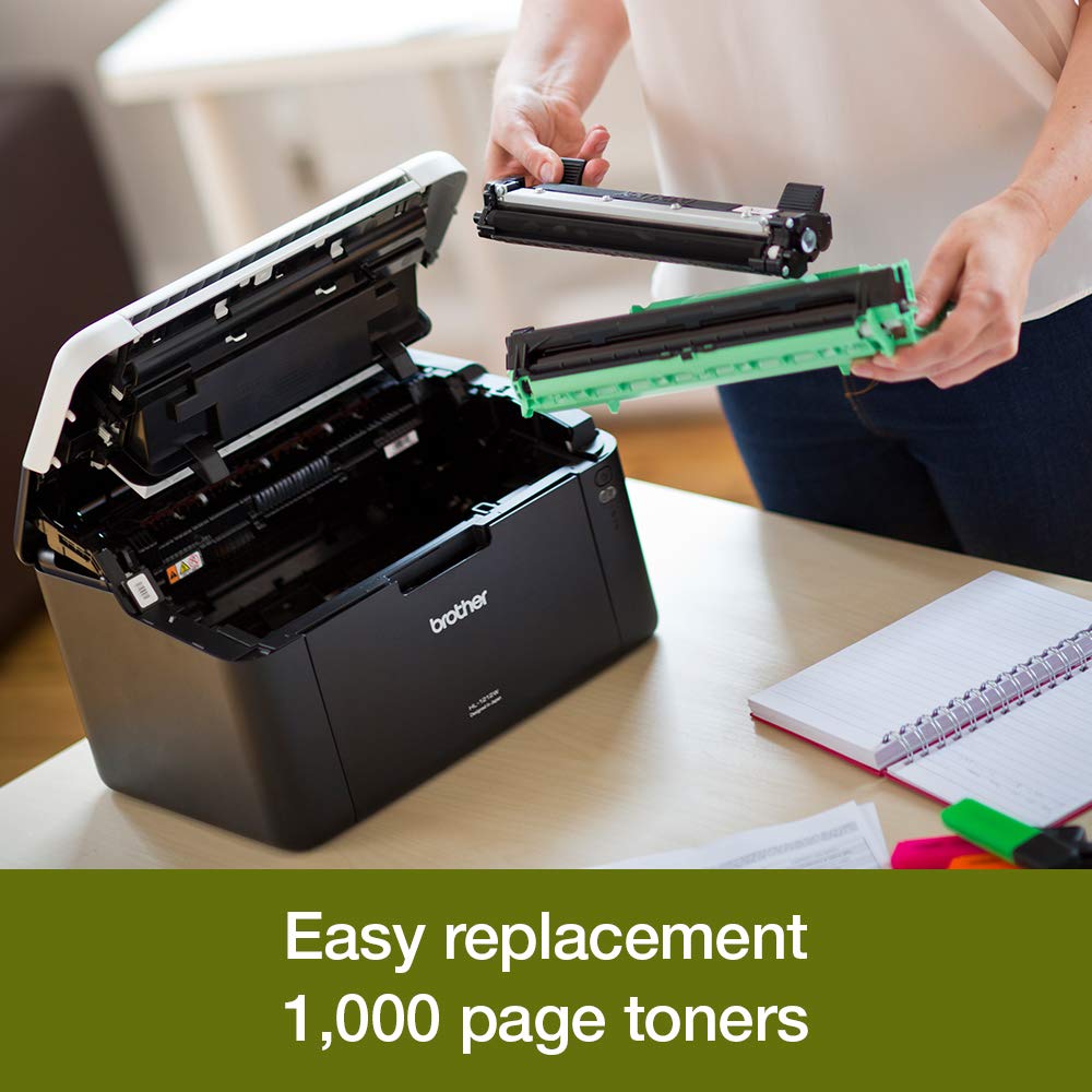 Brother HL-1212W Mono Laser Printer | PC Connected & Wireless | Print | A4 | UK Plug