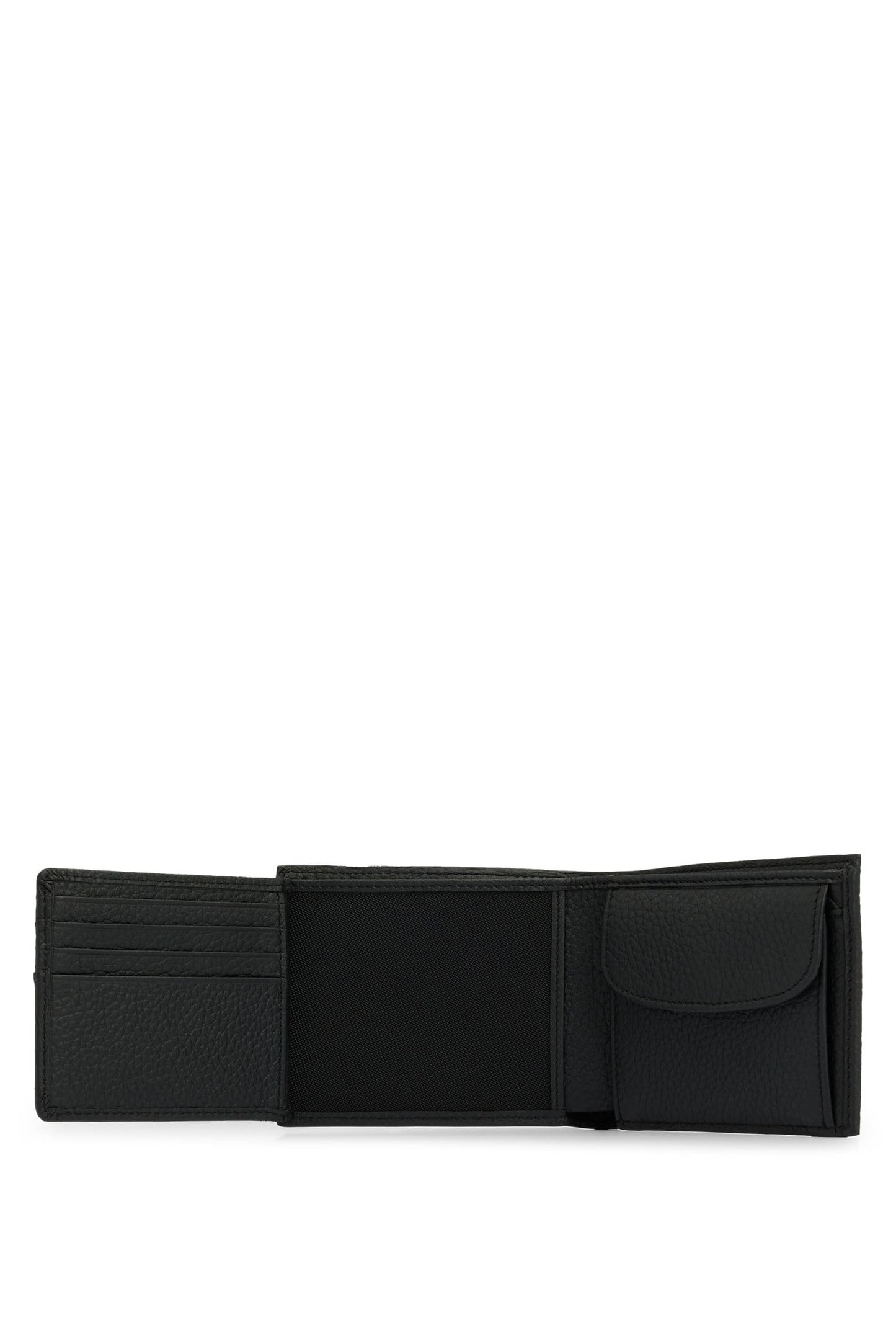 BOSS Mens Crosstown Trifold Logo Wallet in Italian Leather