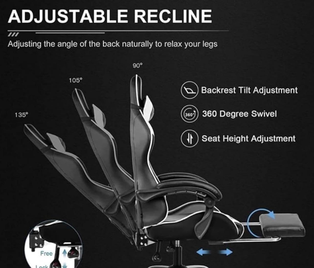 - Gaming Chair | Ergonomic Computer Chair | Office Chair | Desk Swivel Chair -