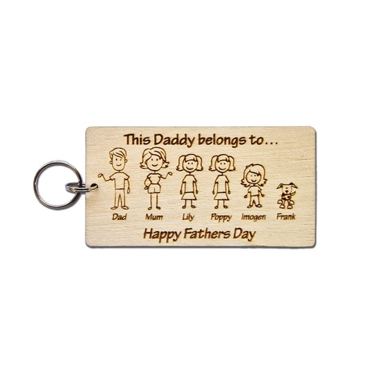 - Mooseys Personalised Fathers Day Gift | Engraved Wooden Keyring -