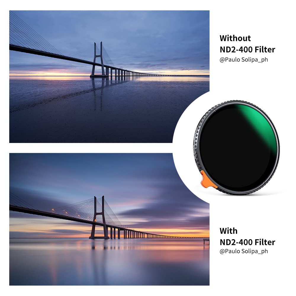 - K&F Concept 49mm Variable ND Filter | ND2- ND400 | High Definition Nano X Adjustable Fader | Neutral Density Lens Filters -