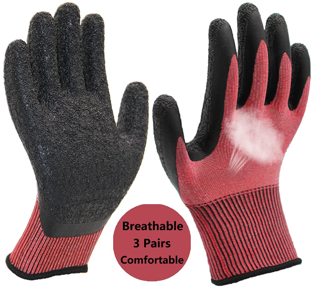 - PROGANDA 3 Pairs | Colourful Superior Grip Gardening Work Gloves -