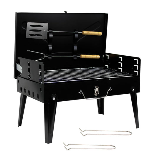 - Portable Folding Charcoal Barbecue Grill | For Outdoor Garden Camping -