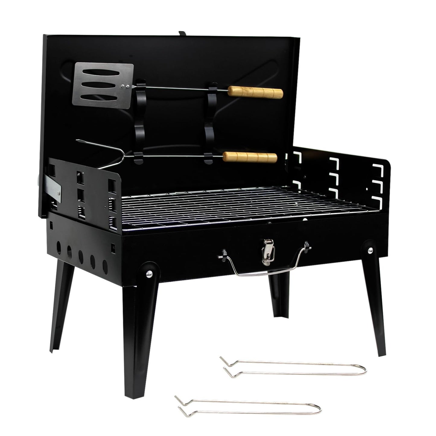 - Portable Folding Charcoal Barbecue Grill | For Outdoor Garden Camping -