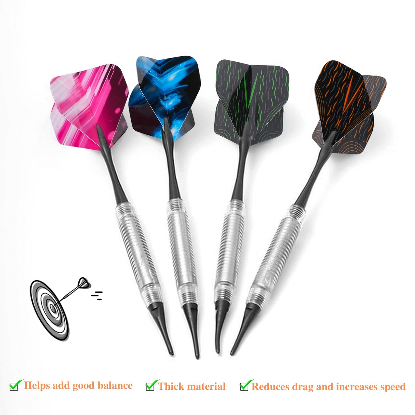 - KALIONE 90Pcs Dart Flights | Standard Dart Flights Durable PET Dart Flights -