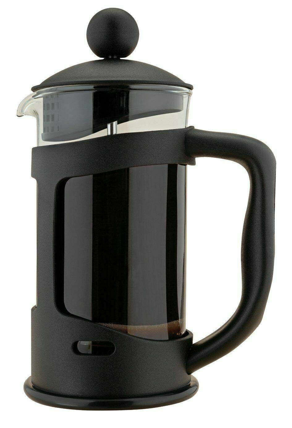 - GLOW Classic Continental 350ml Black Cafetière | Glass Pot & Plunger Filter For Ground Beans -