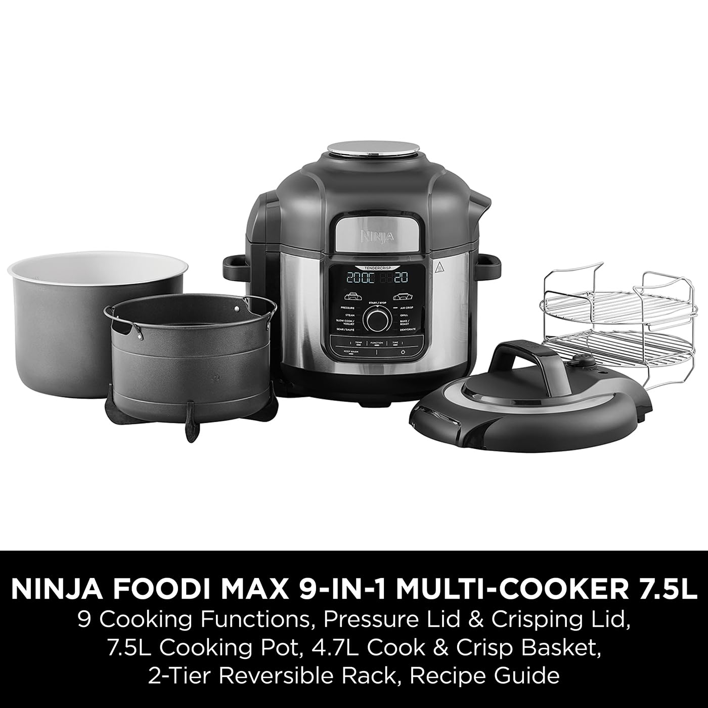 - Ninja Foodi MAX Multi Cooker | 7.5L with 9 Cooking Functions -