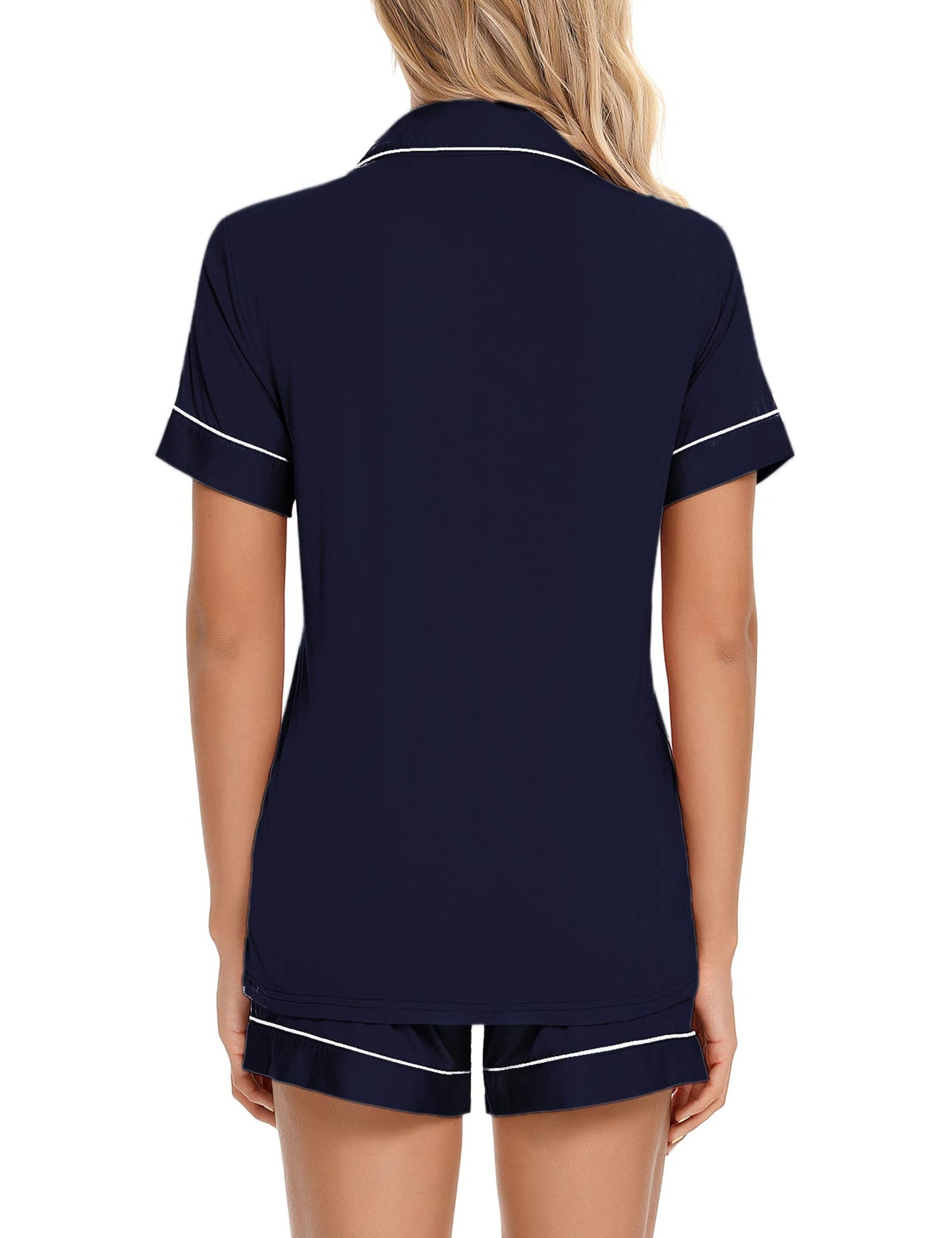 - Samring Womens Pajamas Set | Short Sleeve | Sleepwear | Button Down Nightwear -