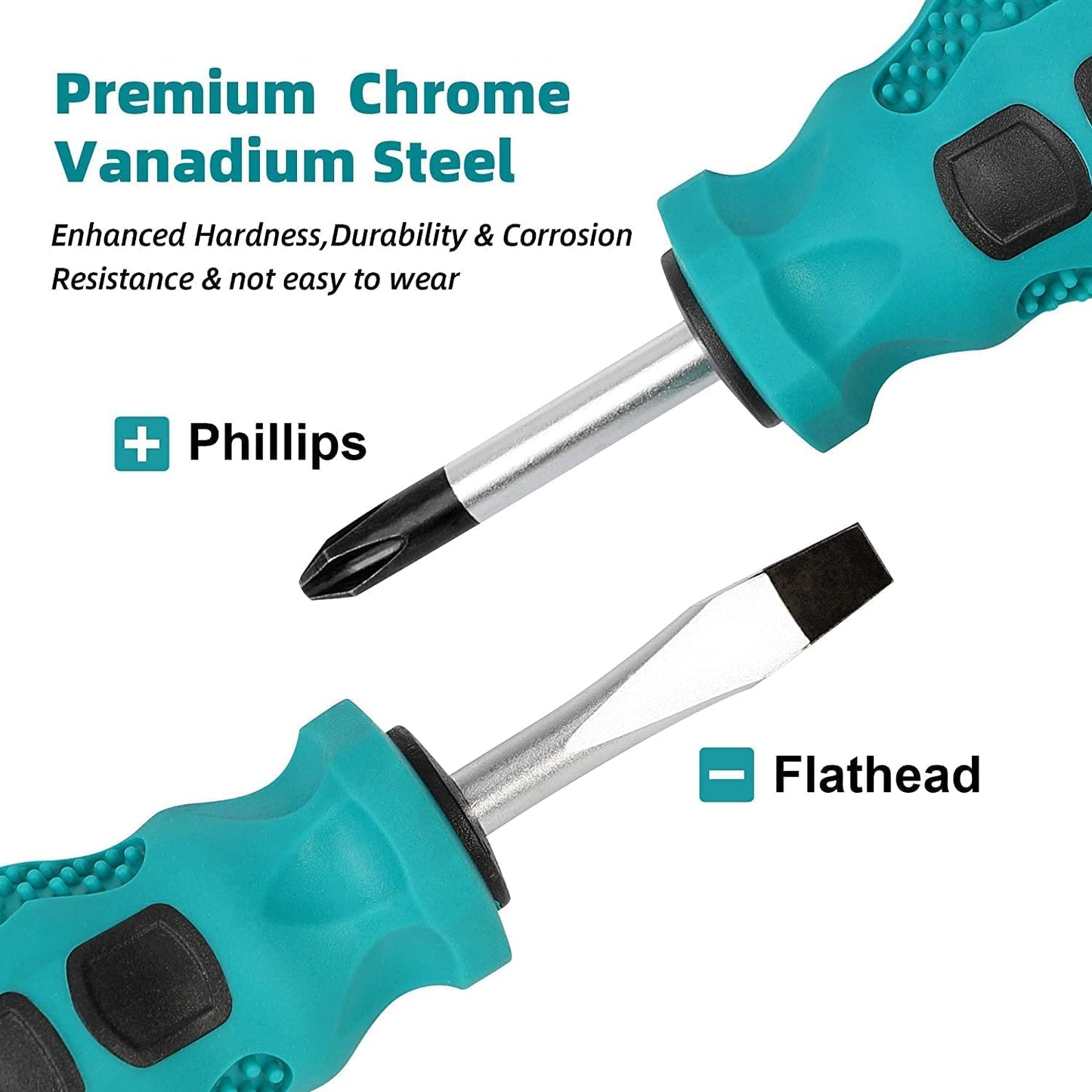 - WAIZHIUA 10Pcs Screwdriver Set, Heavy Duty Magnetic Screwdriver with 5 Flat & 5 Cross Head
