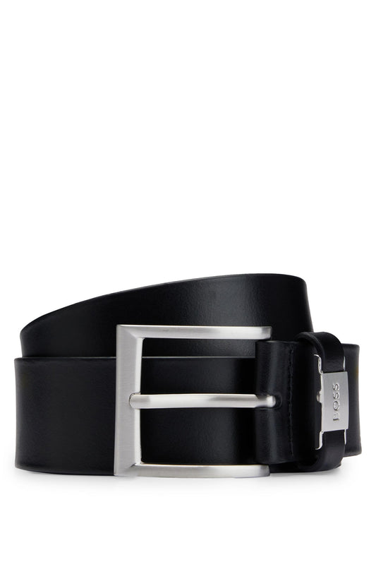 BOSS Mens Connio Branded-keeper belt in Italian leather