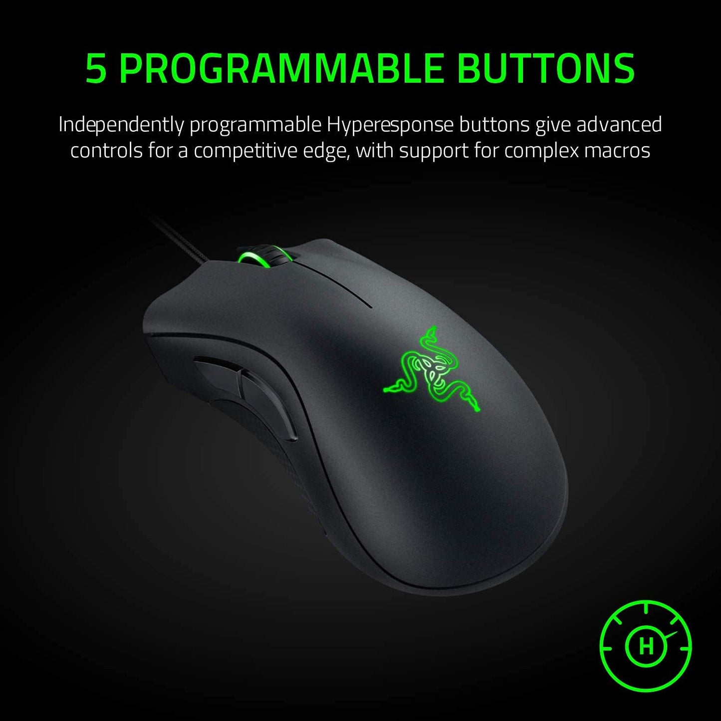 - Razer DeathAdder Essential Gaming Mouse | 6400 DPI Optical Sensor | 5 Programmable Buttons | Classic Black -