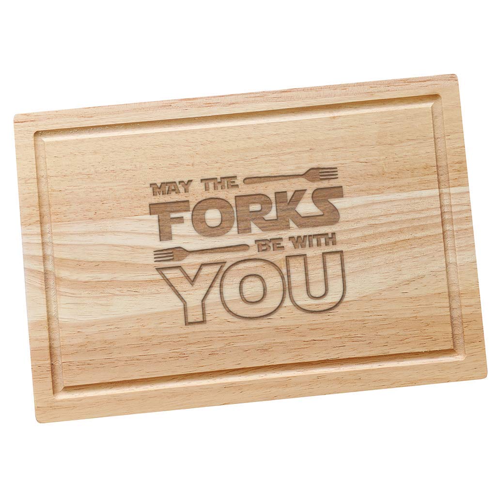 - May The Forks Be with You Star Wars Wooden Chopping Board -