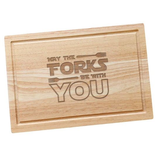 - May The Forks Be with You Star Wars Wooden Chopping Board -