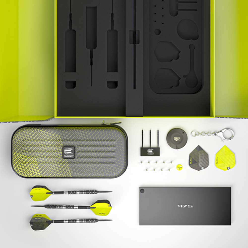 - Target Darts | 24G | 97.5% Tungsten Swiss Point Steel Tip Darts Set | Black and Green -