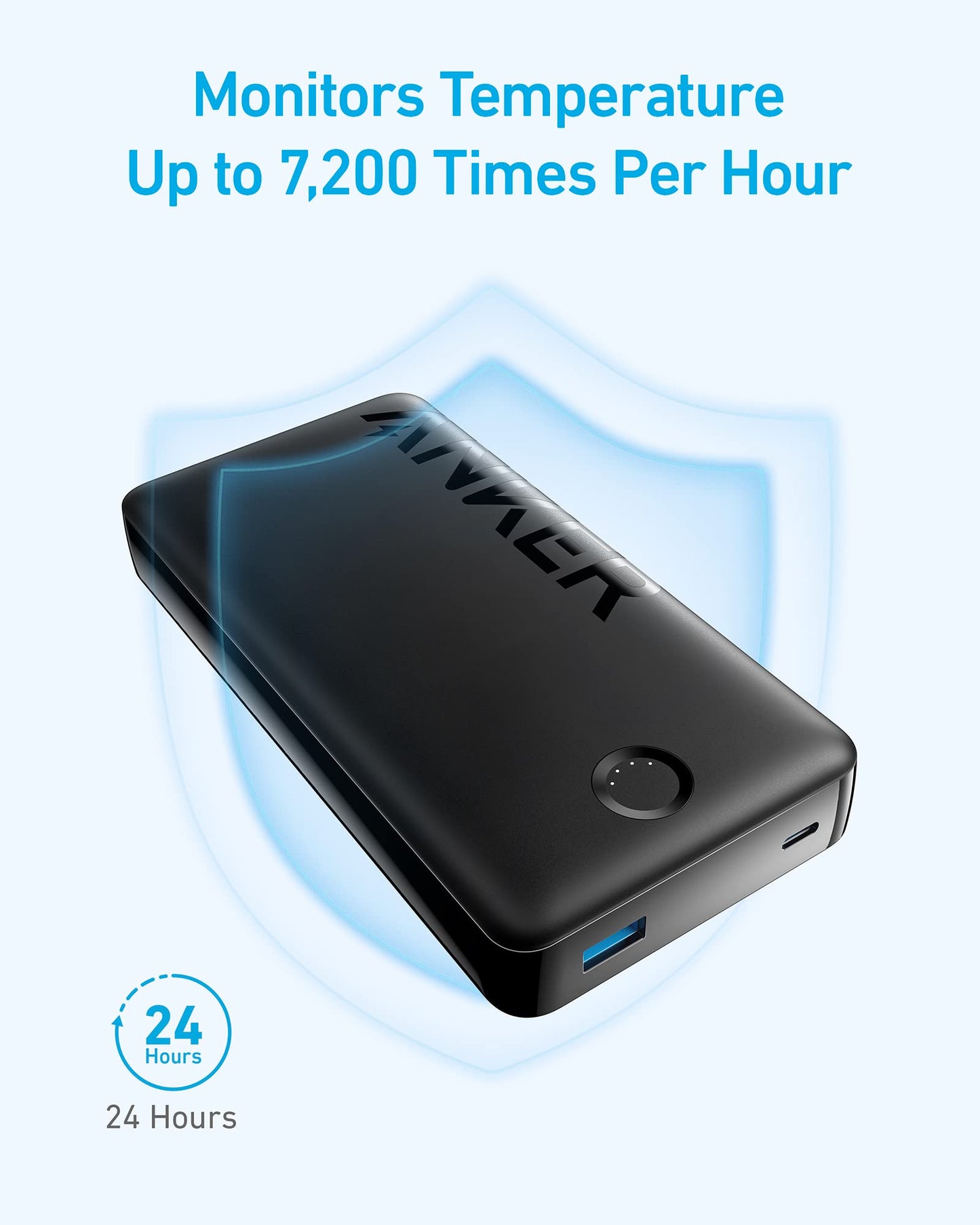 Anker Power Bank, 325 Portable Charger (PowerCore 20K II), 20,000mAh Battery Pack with 2-Port, 15W High-Speed Charging for iPhone15/15 Plus/15 Pro/15 Pro Max/14/13 Series, Samsung Galaxy and More