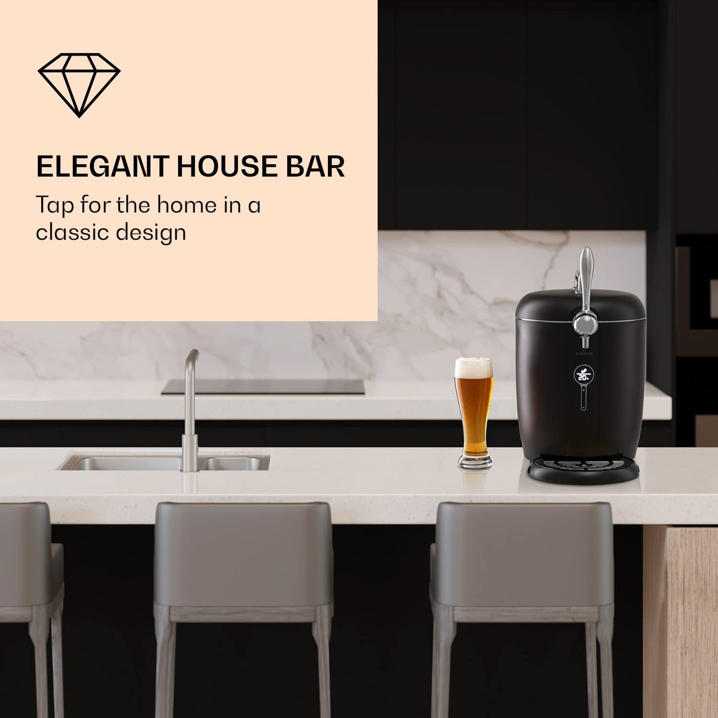 - Klarstein 6L Beer Dispenser | 65W Beer Keg Machine | Quiet Beer Pump Tap Mini Keg -