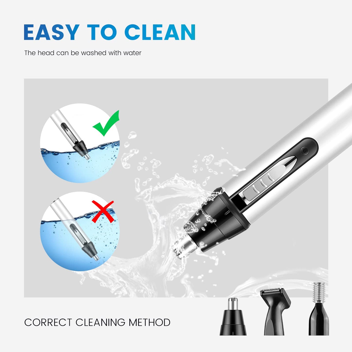 - Ear Nose Hair Trimmer for Men | Professional USB Rechargeable Painless Electric Nose Hair Trimmer -