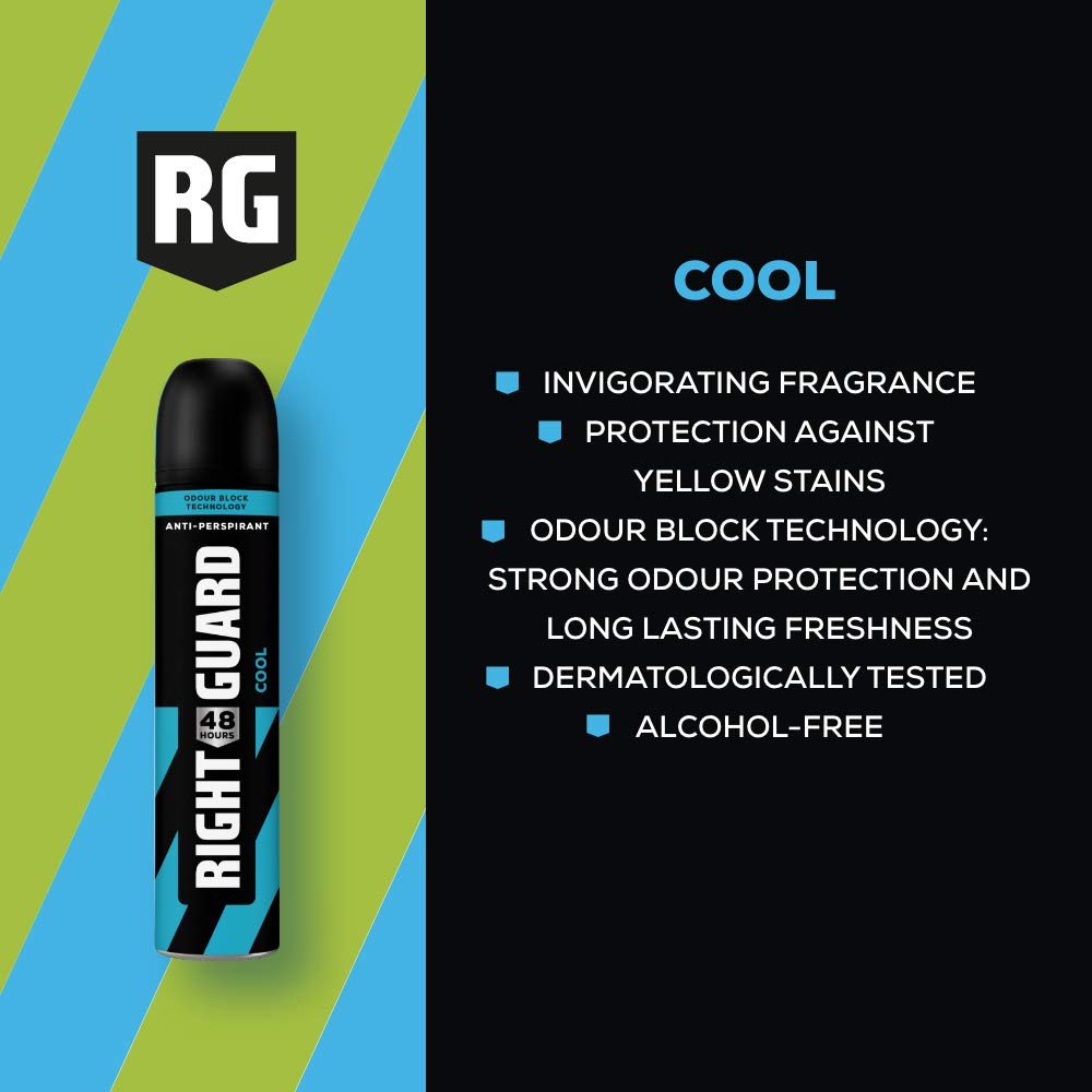 - Right Guard Men's Deodorant | 48 Hour High Performance | Anti-Perspirant Aerosol Spray | 250ml -