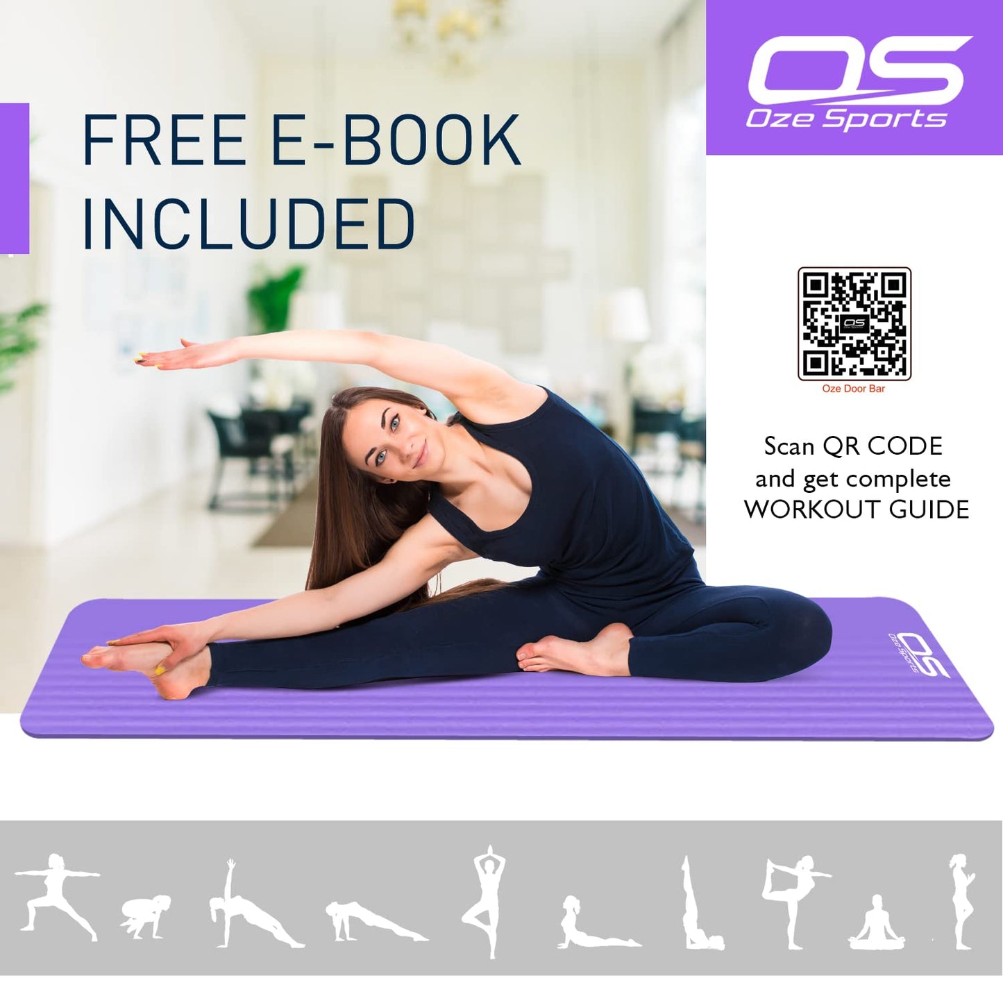 - OZE SPORTS Yoga Mat | Fitness Foam Mat | Extra Thick Non-Slip -