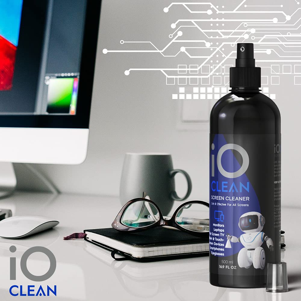 - Screen Cleaner Spray | 16oz - 473ml | Microfiber Cloth and 2 Sprayers -