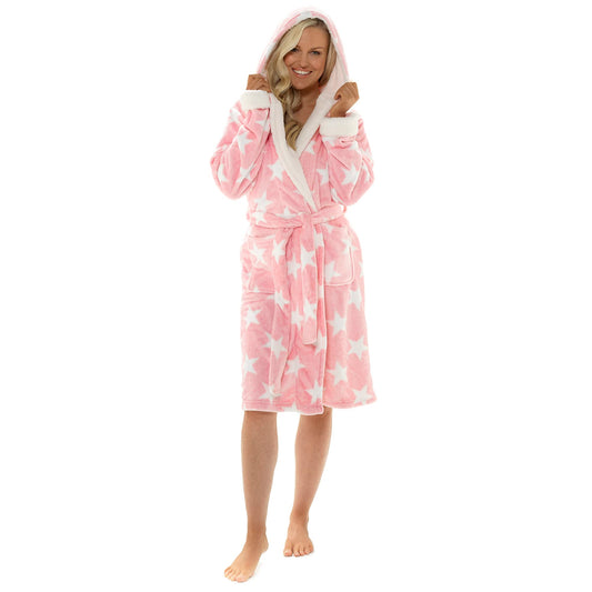 - Habigail Ladies Luxury Hooded Dressing Gown | Super Soft Robe -