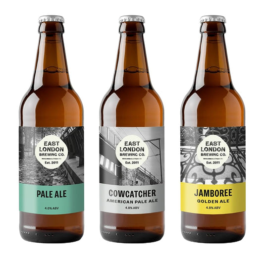 - East London Brewing Company Mixed Light Ales | Jamboree Golden Ale (4.8%) | ELB Pale Ale (4.0%) & Cowcatcher APA (4.8%) | Vegan-Friendly | 3 x 500ml -