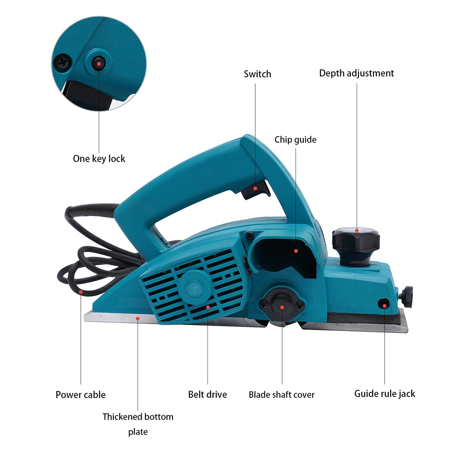 - Electric Wood Planer | Home and Garden Electric Planer | 220V 800W Portable Wood Planer -